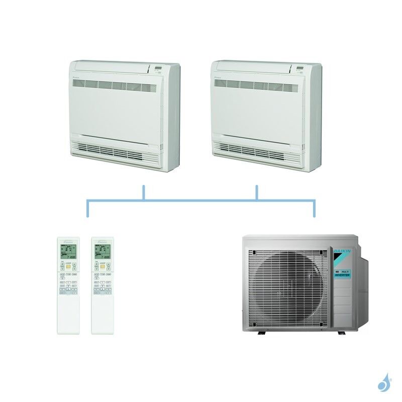 DAIKIN climatisation bi split console double flux gaz R32 FVXM-F 4kW FVXM25F + FVXM35F + 3MXM40N A+++