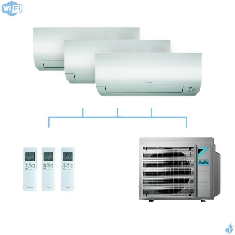 DAIKIN climatisation tri split mural gaz R32 Perfera CTXM-N 4kW WiFi CTXM15N + CTXM15N + CTXM15N + 3MXM40N A+++