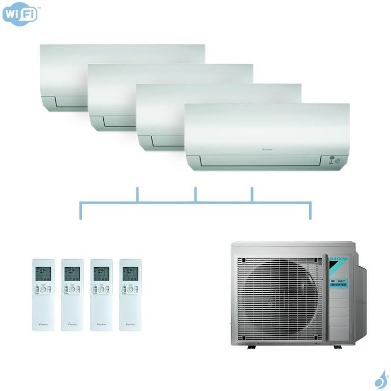 DAIKIN climatisation quadri split mural gaz R32 Perfera 6,8kW WiFi CTXM15N + CTXM15N + CTXM15N + FTXM42N + 4MXM68N A++