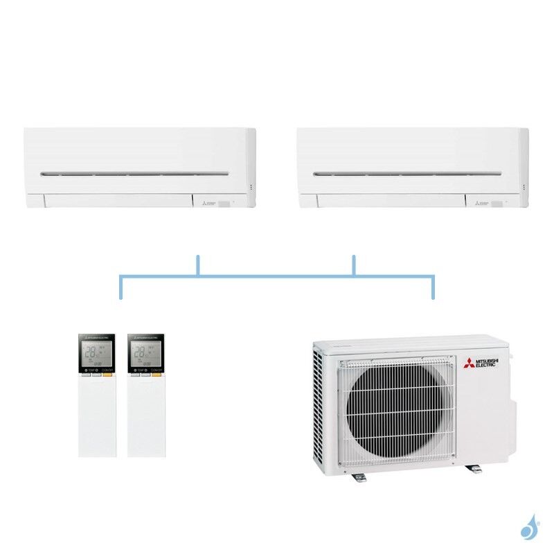 Mitsubishi Electric MITSUBISHI climatisation bi split gaz R32 mural compact MSZ-AP 5,3kW MSZ-AP35VG + MSZ-AP35VG + MXZ-2F53VF A+++