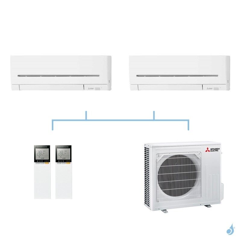 Mitsubishi Electric MITSUBISHI climatisation bi split gaz R32 mural compact MSZ-AP 5,4kW MSZ-AP35VG + MSZ-AP35VG + MXZ-3F54VF A+++