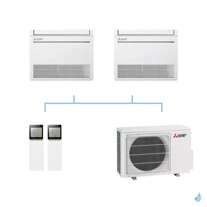 Mitsubishi Electric MITSUBISHI climatisation bi split gaz R32 console compacte MFZ-KT 5,3kW MFZ-KT25VG + MFZ-KT50VG + MXZ-2F53VF A+++