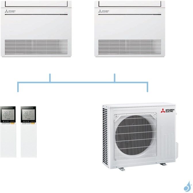 Mitsubishi Electric MITSUBISHI climatisation bi split gaz R32 console compacte MFZ-KT 7,2kW MFZ-KT35VG + MFZ-KT35VG + MXZ-4F72VF A++