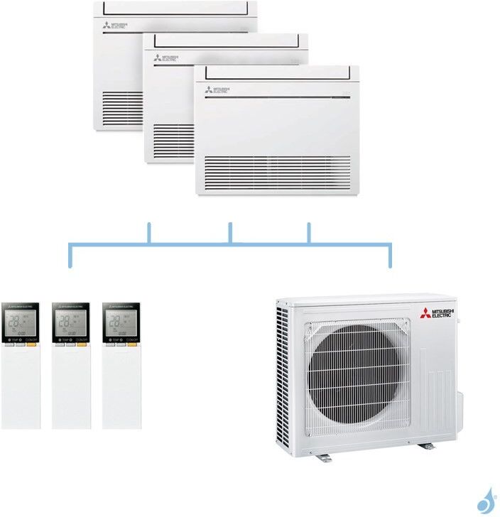 Mitsubishi Electric MITSUBISHI climatisation tri split gaz R32 console compacte MFZ-KT 5,4kW MFZ-KT25VG + MFZ-KT35VG + MFZ-KT35VG + MXZ-3F54VF A+++