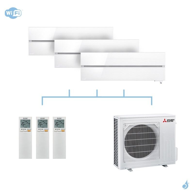 Mitsubishi Electric MITSUBISHI climatisation tri split gaz R32 Design De Luxe 7,2kW WiFi MSZ-LN35VG + MSZ-LN35VG + MSZ-LN35VG + MXZ-4F72VF A++