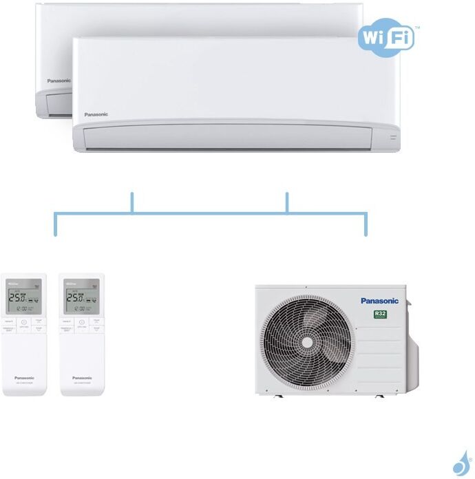 PANASONIC climatisation bi split mural Ultra Compact TZ gaz R32 WiFi CS-MTZ16WKE + CS-TZ25WKEW + CU-2Z50TBE 5kW A+++