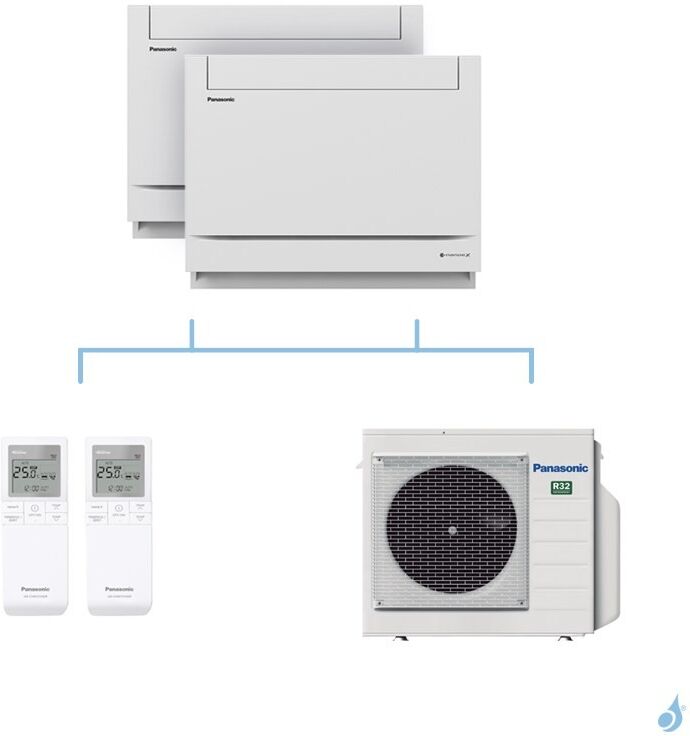 PANASONIC climatisation bi split console UFE gaz R32 CS-MZ20UFEA + CS-Z25UFEAW + CU-3Z52TBE 5,2kW A+++