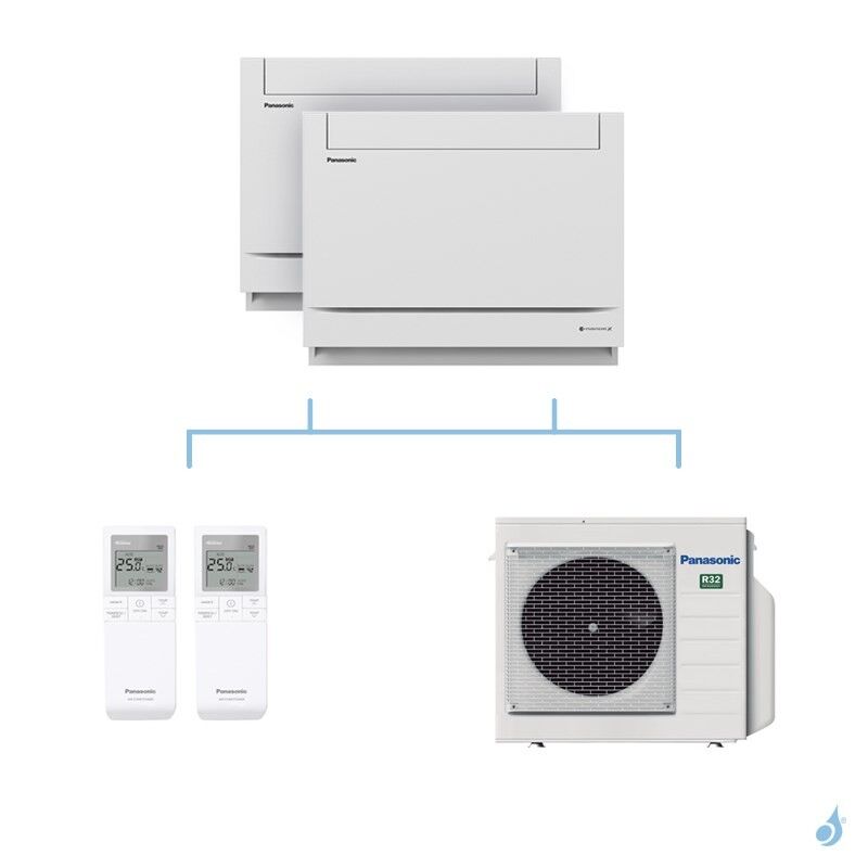 PANASONIC climatisation bi split console UFE gaz R32 CS-MZ20UFEA + CS-Z50UFEAW + CU-3Z68TBE 6,8kW A++