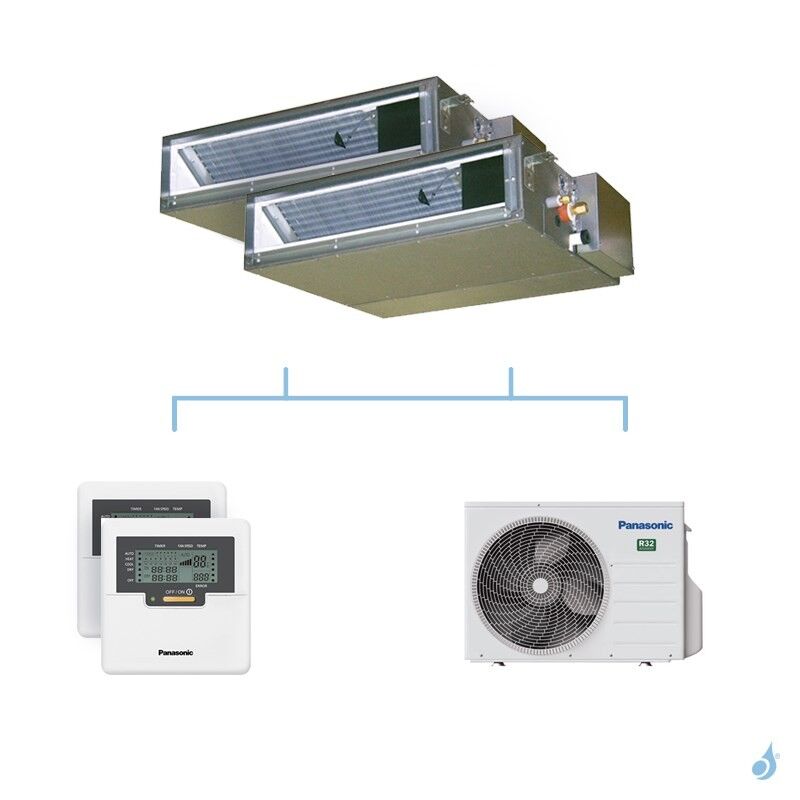 PANASONIC climatisation bi split gainable UD3 gaz R32 CS-Z25UD3EAW + CS-Z35UD3EAW + CU-2Z35TBE 3,5kW A+++