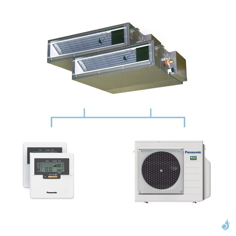 PANASONIC climatisation bi split gainable UD3 gaz R32 CS-Z25UD3EAW + CS-Z25UD3EAW + CU-3Z52TBE 5,2kW A+++