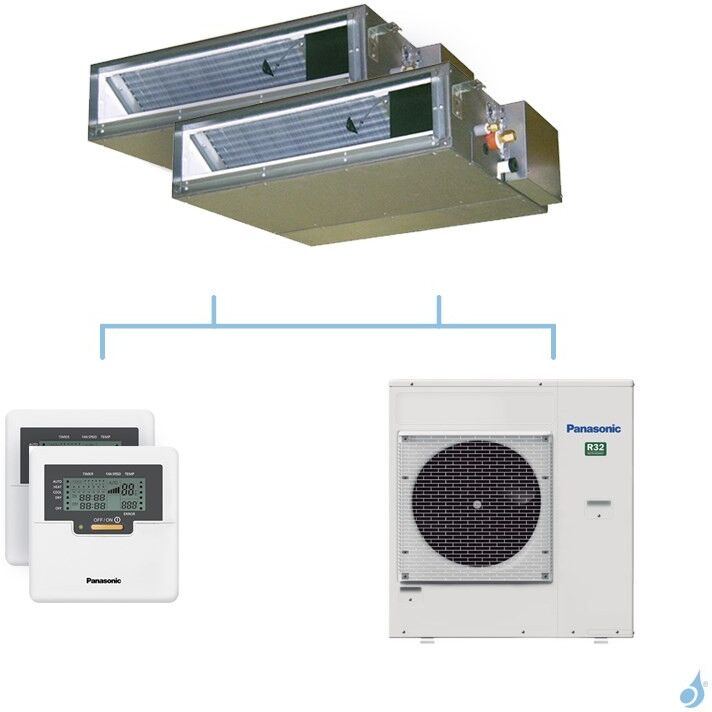 PANASONIC climatisation bi split gainable UD3 gaz R32 CS-Z60UD3EAW + CS-Z60UD3EAW + CU-4Z80TBE 8kW A++