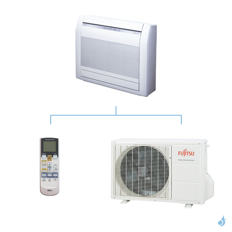 FUJITSU climatisation mono split gaz R410A console compacte 2,6kW AGYG09LVCA + AOYG09LVCA A++