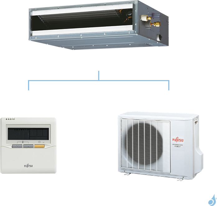 FUJITSU climatisation mono split gaz R410A gainable compact 4,3kW ARYG14LLTB + AOYG14LALL A+