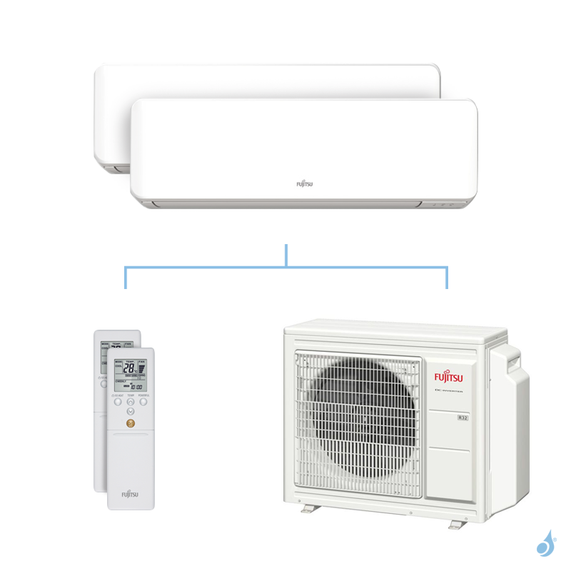 FUJITSU Climatisation bi-split FUJITSU KMCC 5.4kW taille 2 + 4 - ASYG07/14KMCC + AOYG18KBTA3