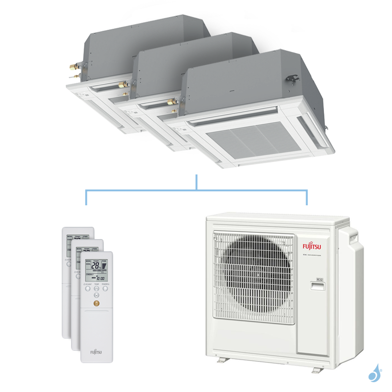 FUJITSU Climatisation tri-split FUJITSU cassette KVLA 9.5kW taille 2 + 3.5 + 5 - AUXG07/12/18KVLA + AOYG36KBTA5