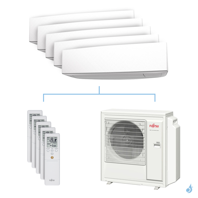 FUJITSU Climatisation penta-split FUJITSU KETA 9.5kW taille 2.5 + 2.5 + 3.5 + 3.5 + 3.5 - ASYG09/09/12/12/12KETA + AOYG36KBTA5