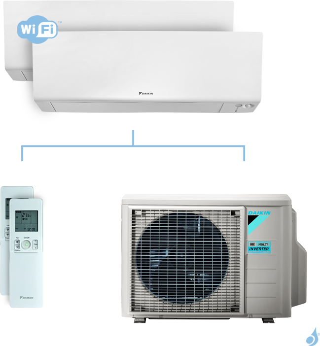 Daikin Climatisation bi-split DAIKIN Perfera FTXM-R 5kW taille 2 + 2 - FTXM20R + FTXM20R + 2MXM50N