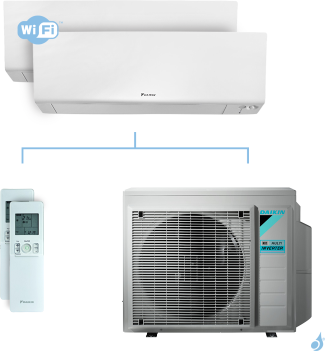 Daikin Climatisation bi-split DAIKIN Perfera FTXM-R 6.8kW taille 1.5 + 1.5 - CTXM15R + CTXM15R + 2MXM68N