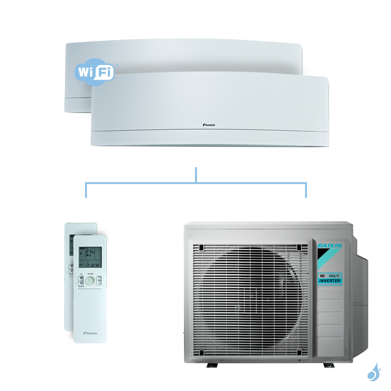 Daikin Climatisation bi-split DAIKIN Emura blanc FTXJ-MW 6kW taille 2.5 + 3.5 - FTXJ25MW + FTXJ35MW + 3MXM68N