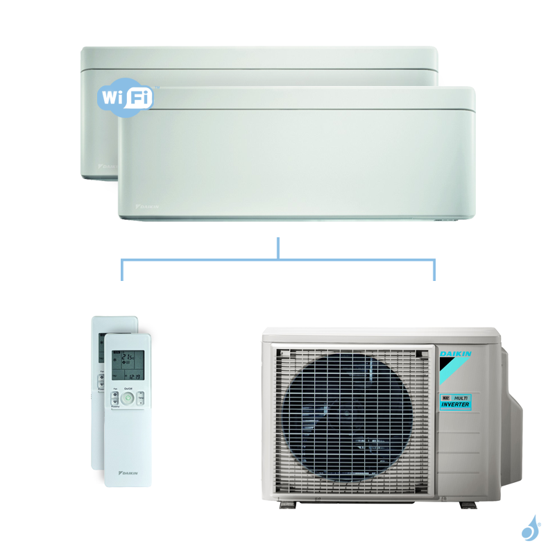 Daikin Climatisation bi-split DAIKIN Stylish blanc FTXA-AW 5kW taille 3.5 + 5 - FTXA35AW + FTXA50AW + 2MXM50N