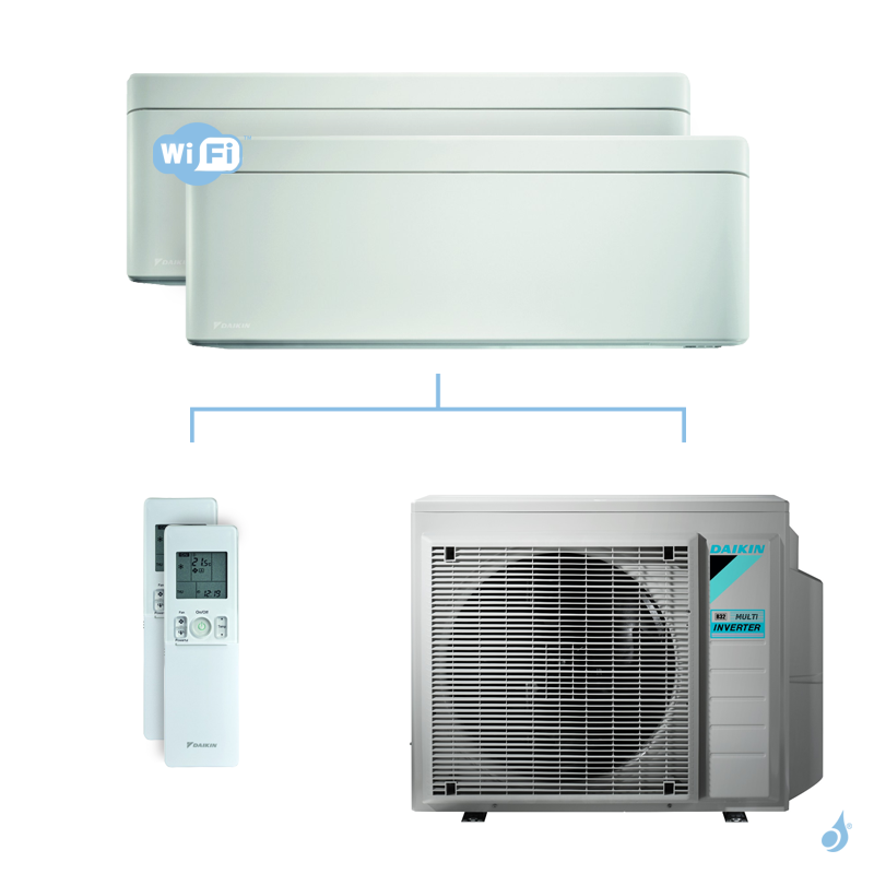 Daikin Climatisation bi-split DAIKIN Stylish blanc FTXA-AW 4kW taille 2 + 2 - FTXA20AW + FTXA20AW + 3MXM40N