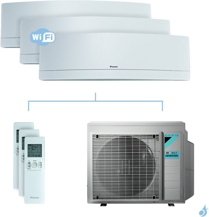 Daikin Climatisation tri-split DAIKIN Emura blanc FTXJ-MW 6kW taille 3.5 + 3.5 + 3.5 - FTXJ35/35/35MW + 3MXM68N