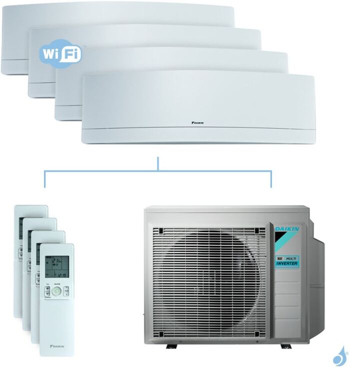 Daikin Climatisation quadri-split DAIKIN Emura blanc FTXJ-MW 6.8kW taille 2 + 2 + 2.5 + 2.5 - FTXJ20/20/25/25MW + 4MXM68N