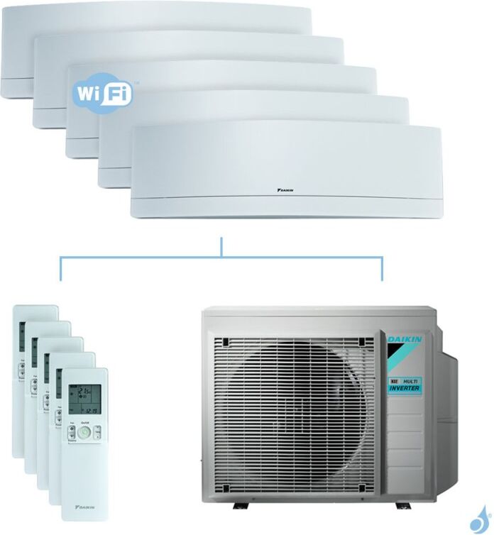 Daikin Climatisation penta-split DAIKIN Emura blanc FTXJ-MW 8.5kW taille 2 + 2 + 2 + 2 + 5 - FTXJ20/20/20/20/50MW + 5MXM90N