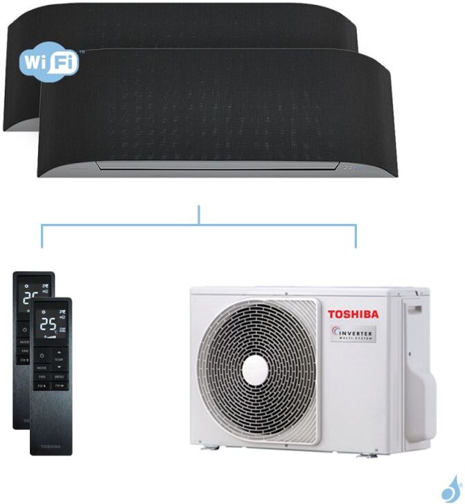 Toshiba Climatisation bi-split Toshiba Haori 5.2kW taille 13 + 13 - RAS-B13/13N4KVRG-E + RAS-3M18U2AVG-E