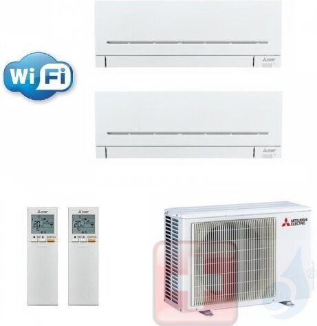 Mitsubishi Duo Split 5+7 Klimageräte MSZ-AP15VG MSZ-AP20VG MXZ-2F33VF Weiß Plus A++ A+ WiFi 1.5+2.0 kW R-32 5000+7000 Btu