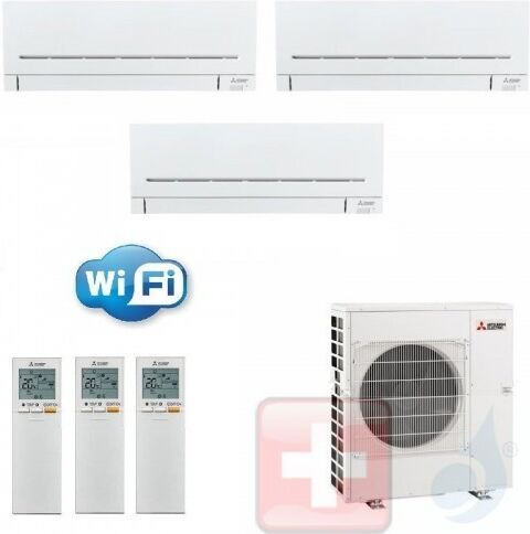 Mitsubishi Trio Split 5+5+7 Weiß MXZ-3F54VF Klimageräte Plus MSZ-AP-VGK WiFi R-32 A++ A+ 1.5+1.5+2.0 kW 5000+5000+7000 Btu