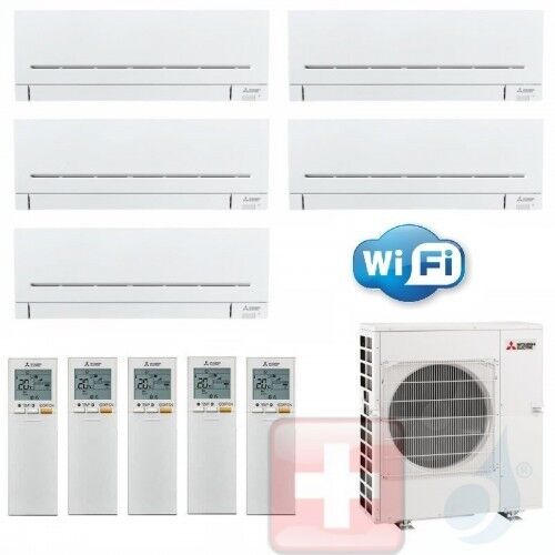 Mitsubishi Klimageräte Penta Split MXZ-5F102VF Plus Weiß 9+9+9+9+15 MSZ-AP-VGK WiFi R-32 A++ A+ 2.5+2.5+2.5+2.5+4.2 kW