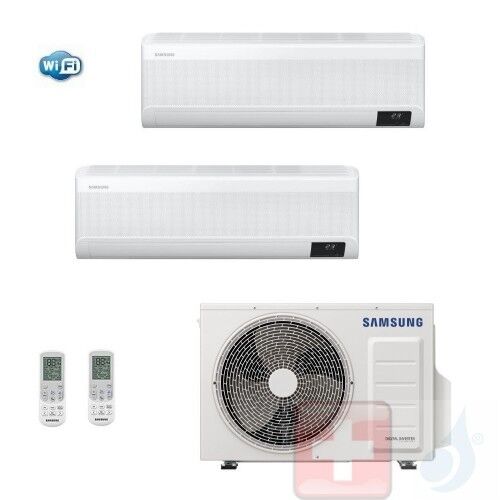 Samsung Duo Split 9+9 + AJ040TXJ2KG/EU WindFree ELITE R-32 Klimageräte WiFi 2.5+2.5 kW A+++ A++ Stimmenkontrolle