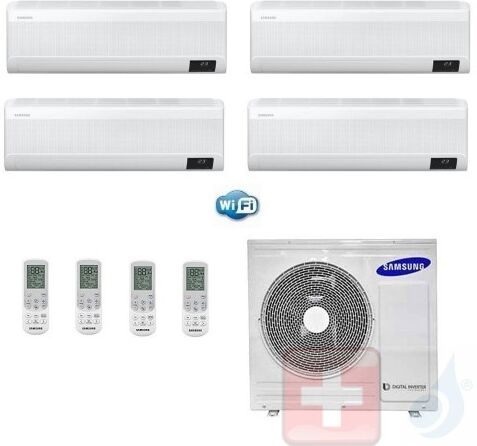 Samsung Quadri Split 7+7+7+12 AJ080TXJ4KG/EU WindFree AVANT Klimageräte R-32 WiFi A++ A+ Stimmenkontrolle 2.0+2.0+2.0+3.5 kW