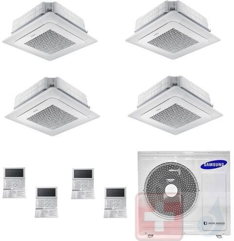 Samsung Quadri Split 7+7+7+9 AJ080TXJ4KG/EU Kassettengerät 4 Luftauslässe Mini WindFree R-32 Klimageräte 2.0+2.0+2.0+2.6 kW