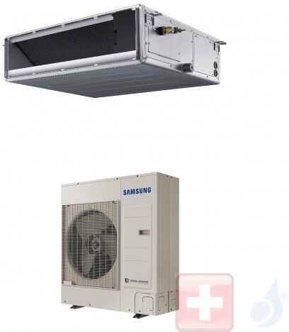 Samsung Gewerbeklimaanlagen 34000 Btu Kanaleinbaugeräte Einzelphase 10.0 kW R-410A 220v Mono Split Mittlere Prävalenz