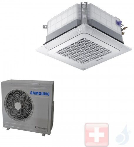 Samsung Gewerbeklimaanlagen 24000 Btu Kassettengerät Einzelphase 7.1 kW R-410A 220v Mono Split 4 Luftauslässe WindFree