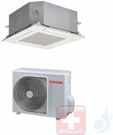 Toshiba Mono Split 12000 Btu 4 Luftauslässe 60x60 3.5 kW Klimageräte RAV-RM401MUT-E RAV-GM401ATP-E A+ A+ Kassettengerät R-32