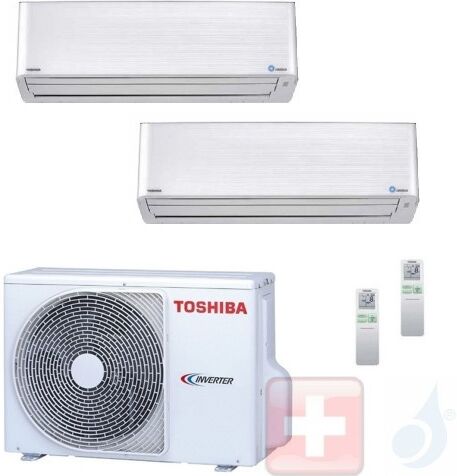 Toshiba Duo Split 9+9 Super Daiseikai 9 RAS-M10PKVPG-E RAS-M10PKVPG-E RAS-2M14U2AVG-E 2.5+2.5 kW Klimageräte Wand R-32