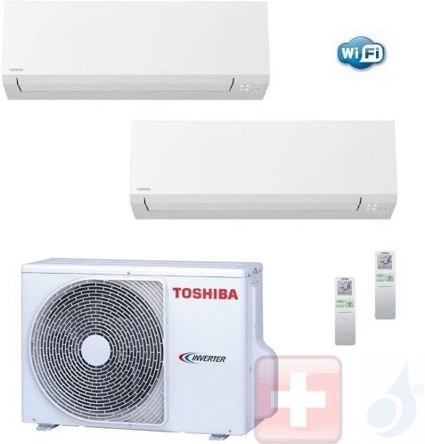 Toshiba Duo Split 9+12 Shorai Edge RAS-B10N4KVSG-E RAS-B13N4KVSG-E RAS-2M18U2AVG-E 2.5+3.5 kW Klimageräte Wand R-32