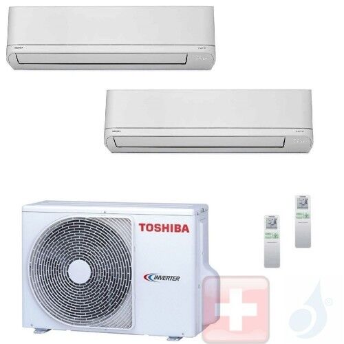 Toshiba Duo Split 9+9 Shorai RAS-B10PKVSG-E RAS-B10PKVSG-E RAS-2M10U2AVG-E 2.5+2.5 kW Klimageräte Wand R-32