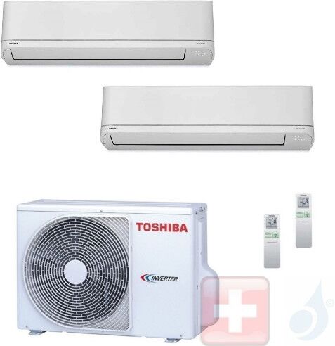 Toshiba Duo Split 5+7 Shorai RAS-M05PKVSG-E RAS-M07PKVSG-E RAS-2M14U2AVG-E 1.5+2.0 kW Klimageräte Wand R-32