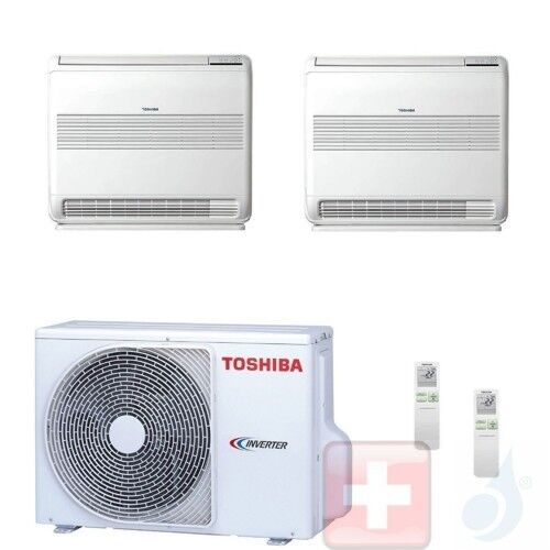 Toshiba Duo Split 9+12 Console RAS-B10J2FVG-E RAS-B13J2FVG-E RAS-2M14U2AVG-E 2.5+3.5 kW Klimageräte Fußboden R-32