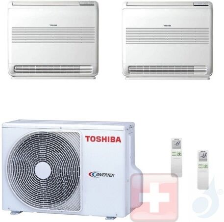 Toshiba Duo Split 9+9 Console RAS-B10J2FVG-E RAS-B10J2FVG-E RAS-2M18U2AVG-E 2.5+2.5 kW Klimageräte Fußboden R-32