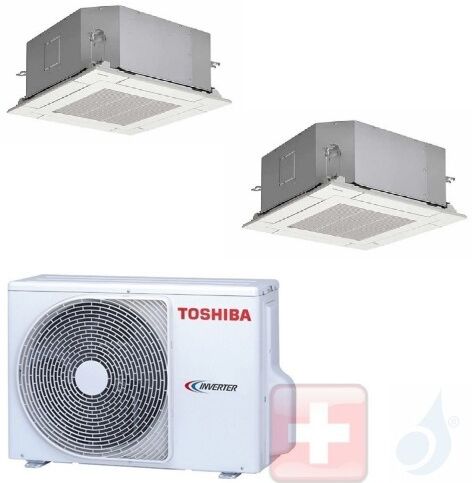 Toshiba Duo Split 9+9 Kassettengerät RAS-M10U2MUVG-E RAS-M10U2MUVG-E RAS-2M18U2AVG-E 2.5+2.5 kW Klimageräte R-32