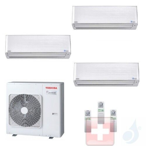 Toshiba Trio Split 9+12+12 RAS-3M26U2AVG-E Super Daiseikai 9 Klimageräte R-32 Wand 2.5+3.5+3.5 kW A++ A+ WiFi Optional