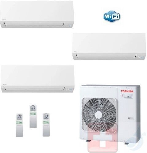 Toshiba Trio Split 9+9+9 RAS-3M18U2AVG-E Shorai Edge Klimageräte R-32 Wand 2.5+2.5+2.5 kW A++ A+ Wifi