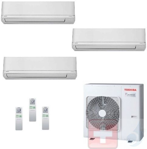 Toshiba Trio Split 9+12+12 RAS-3M26U2AVG-E Shorai Klimageräte R-32 Wand 2.5+3.5+3.5 kW A++ A+ WiFi Optional