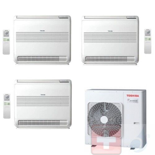 Toshiba Trio Split 9+9+12 RAS-3M26U2AVG-E Console Klimageräte R-32 Fußboden 2.5+2.5+3.5 kW A++ A+ WiFi Optional