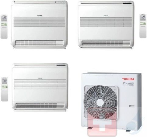 Toshiba Trio Split 9+9+18 RAS-3M26U2AVG-E Console Klimageräte R-32 Fußboden 2.5+2.5+5.0 kW A++ A++ WiFi Optional